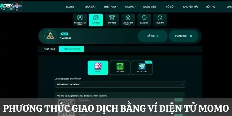 nạp tiền bằng ví momo