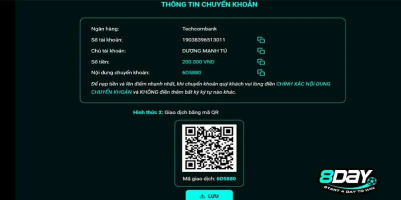 sai nội dung chuyển khoản