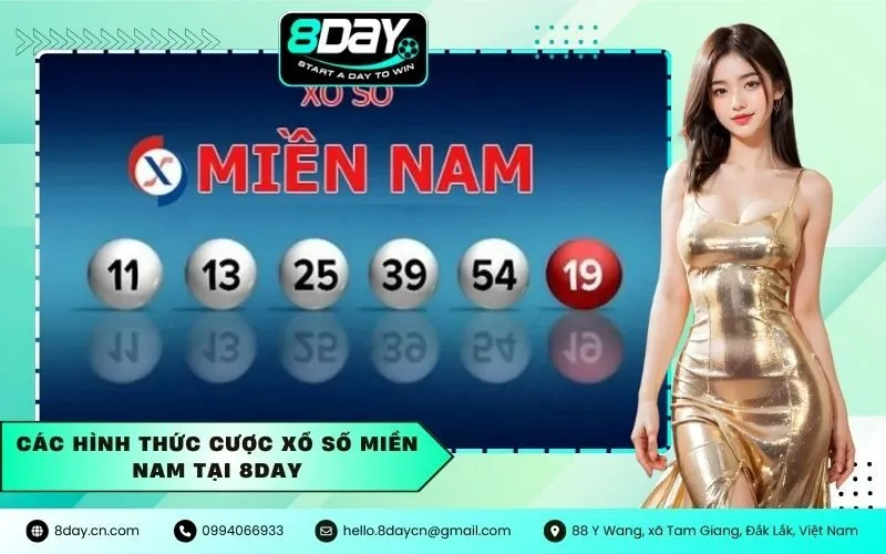Các hình thức cược xổ số miền Nam tại 8Day